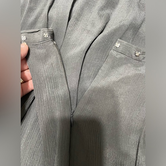 J CREW WOMEN'S GRAY SILK TABLET MIDI SKIRT SIZE 6 - Picture 11 of 15